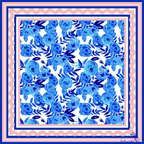 Blue Charity Floral Scarf