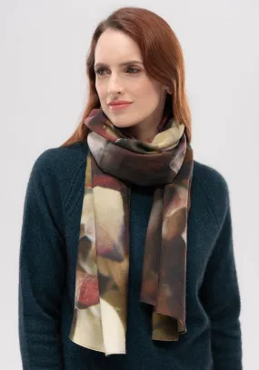 Botanical Print Scarf - 100% Fine Merino Wool