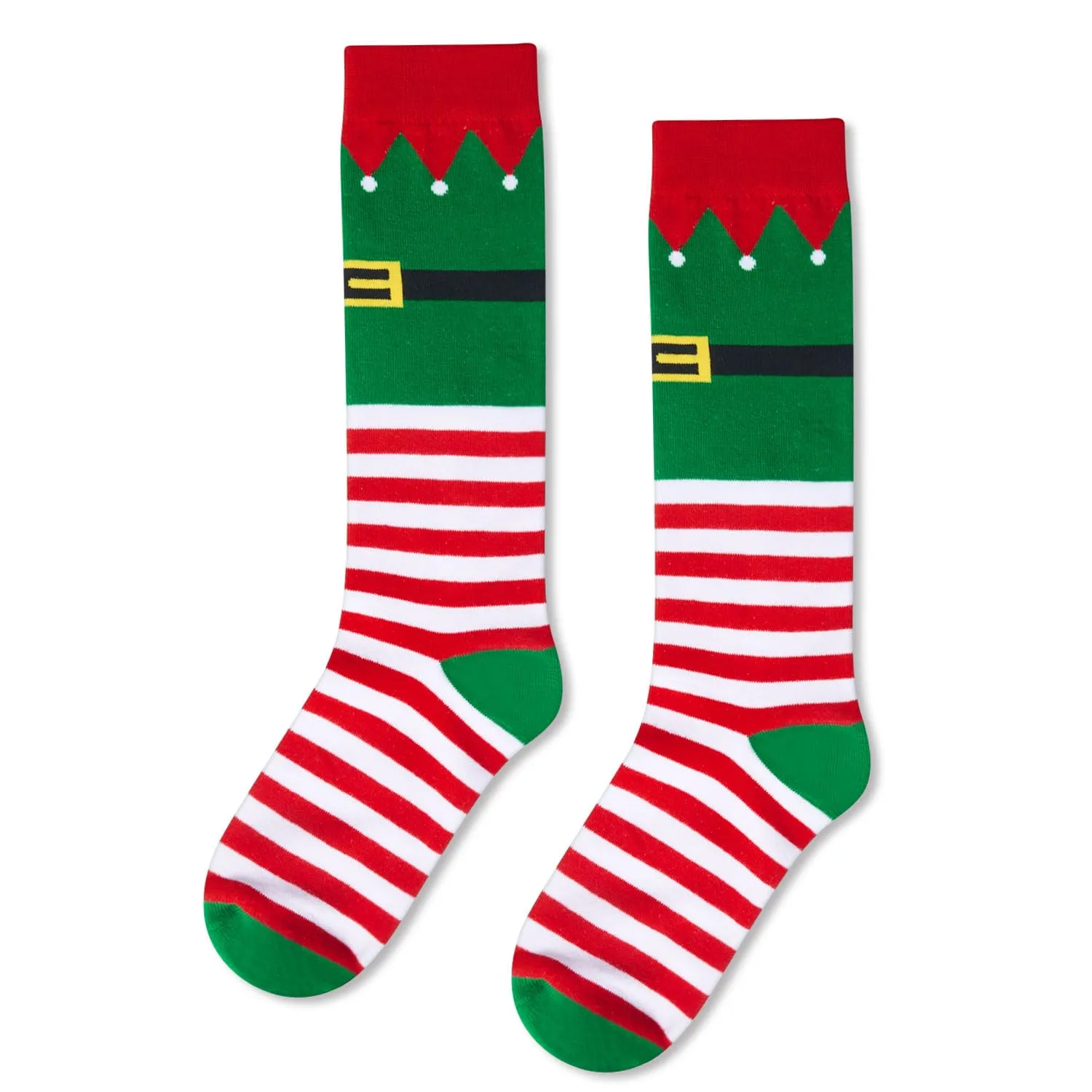 Christmas Gifts Stocking Socks for Girls - Secret Santa Gnome Socks Elf Knee Socks for 7-9 Years Kids