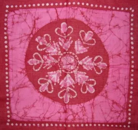 Cotton Batik Scarf Hanky Head Band 20 x 20 Pink