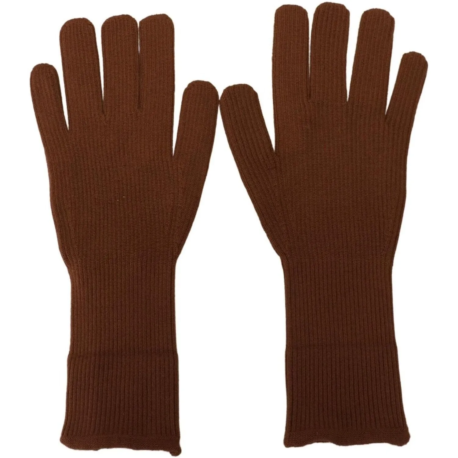 Dolce & Gabbana Elegant Brown Cashmere Winter Gloves