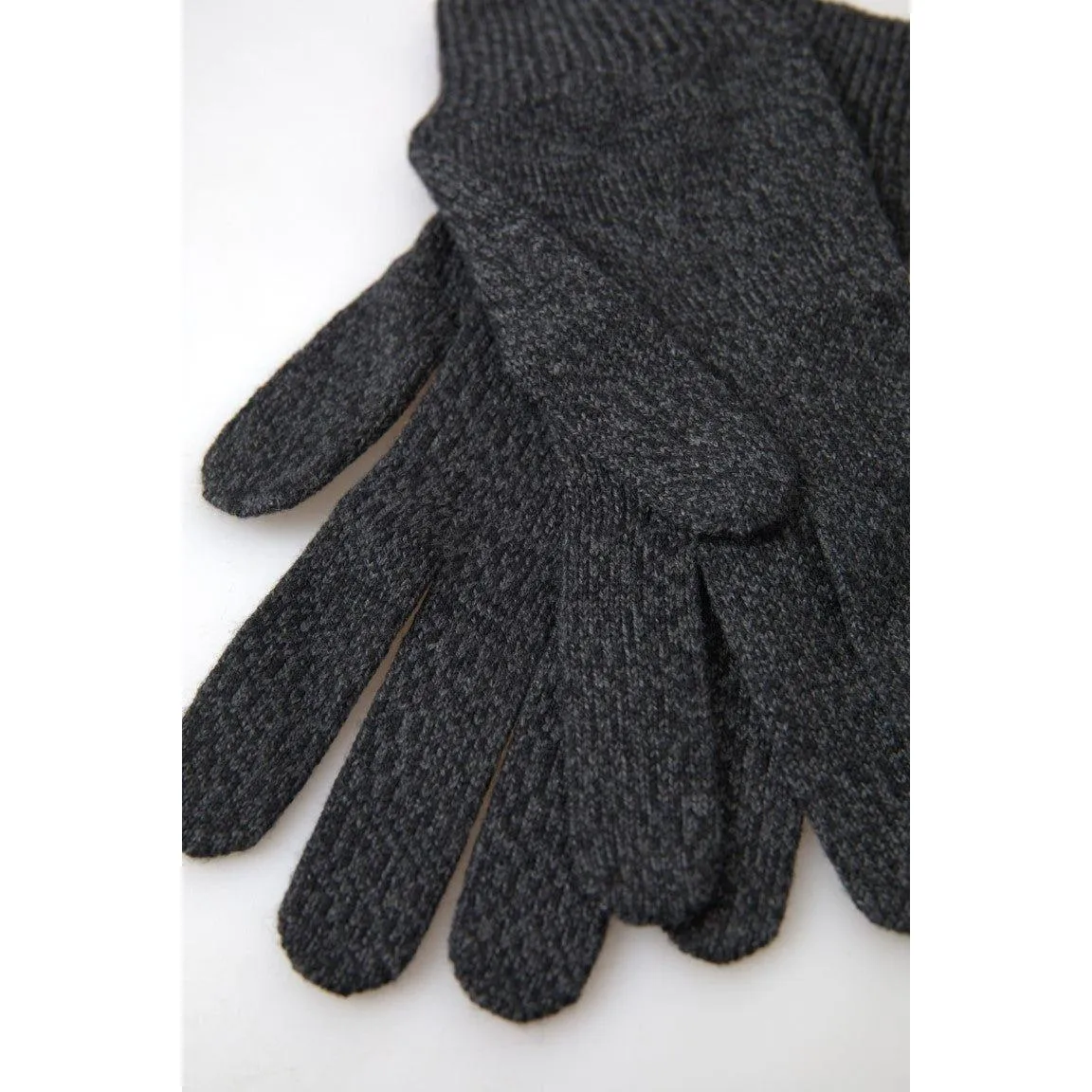 Dolce & Gabbana Elegant Virgin Wool Winter Gloves in Gray