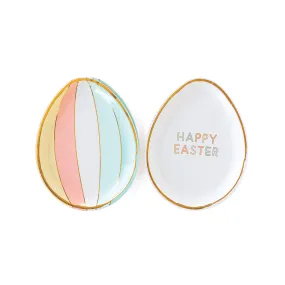 EAS843 - Happy Easter Egg Shaped Paper Plates