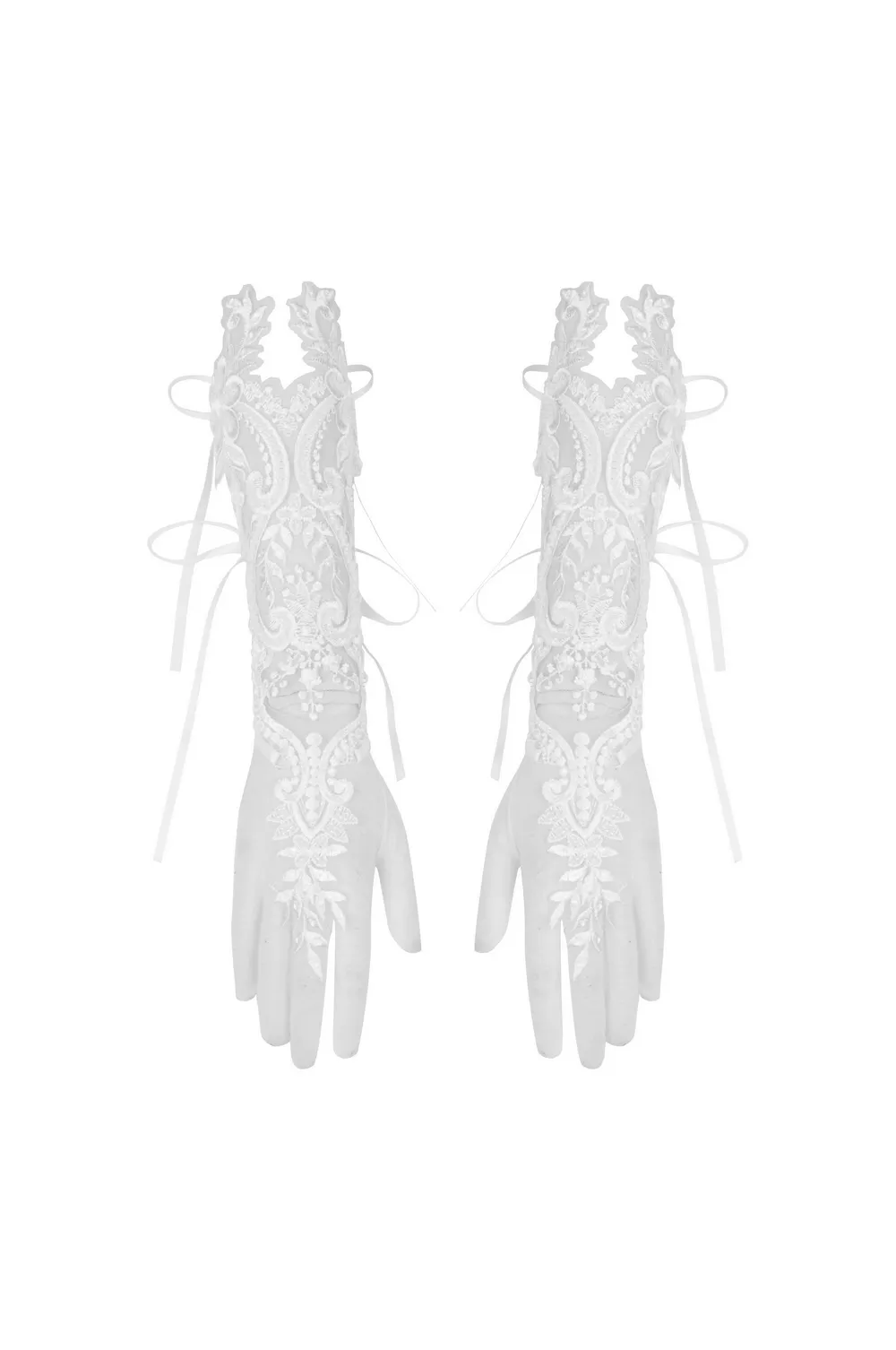 Elegant Lace Bridal Gloves with Stylish Embroidery