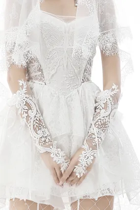 Elegant Lace Bridal Gloves with Stylish Embroidery