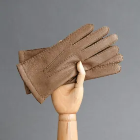 Gentlemen's Gloves from Taupe (575) Peccary Lined with Cashmere