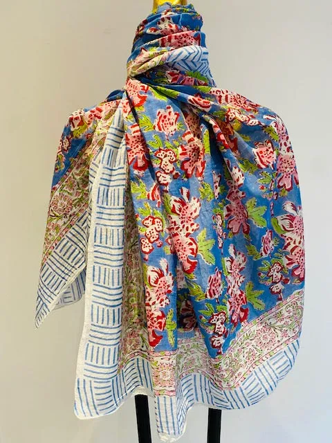 Hand Block Print Cotton Scarves