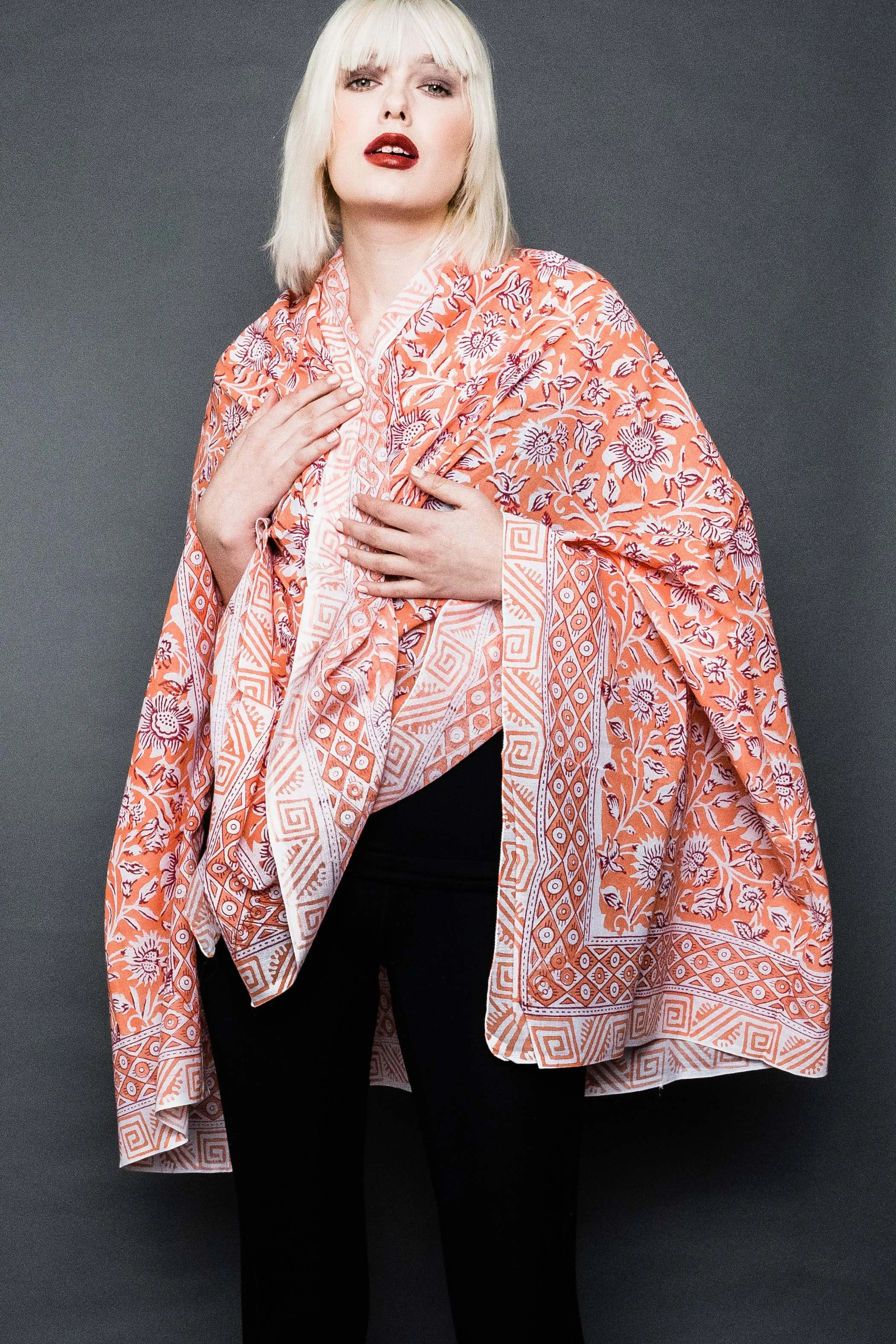 Hand Block Print Cotton Scarves