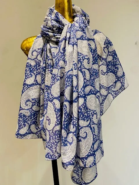 Hand Block Print Cotton Scarves