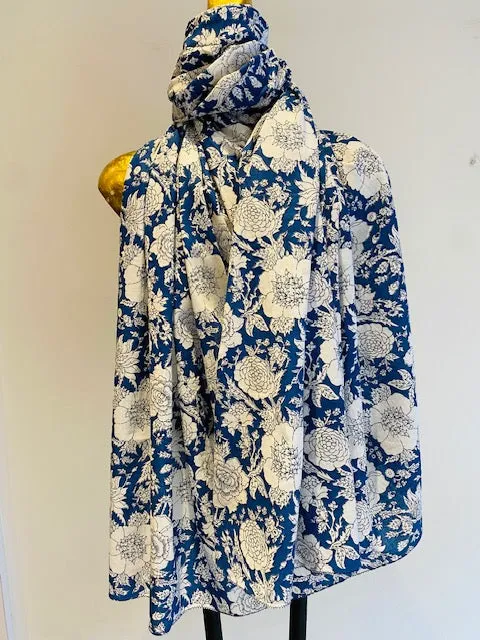 Hand Block Print Cotton Scarves