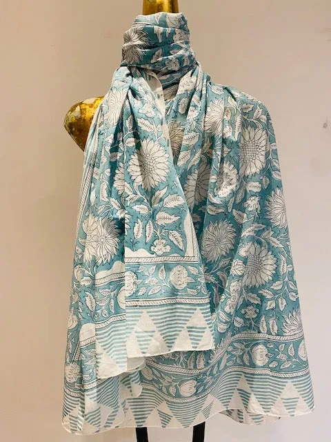 Hand Block Print Cotton Scarves