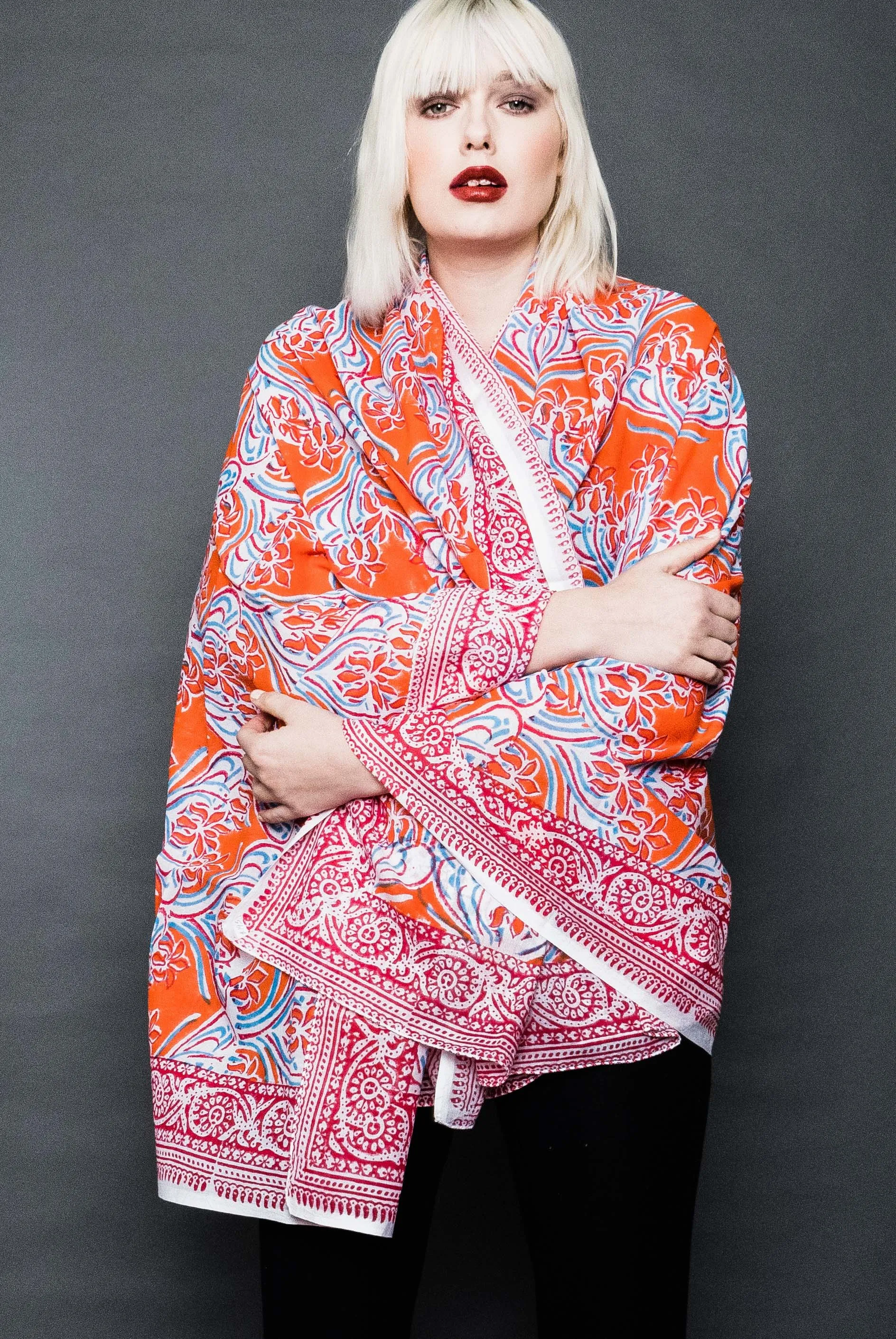 Hand Block Print Cotton Scarves