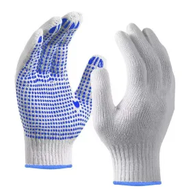 Hand Gloves White Cotton 10'' PVC Dotted