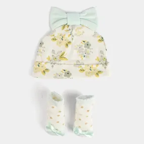 Infant Printed Cap & Socks Set 6M 