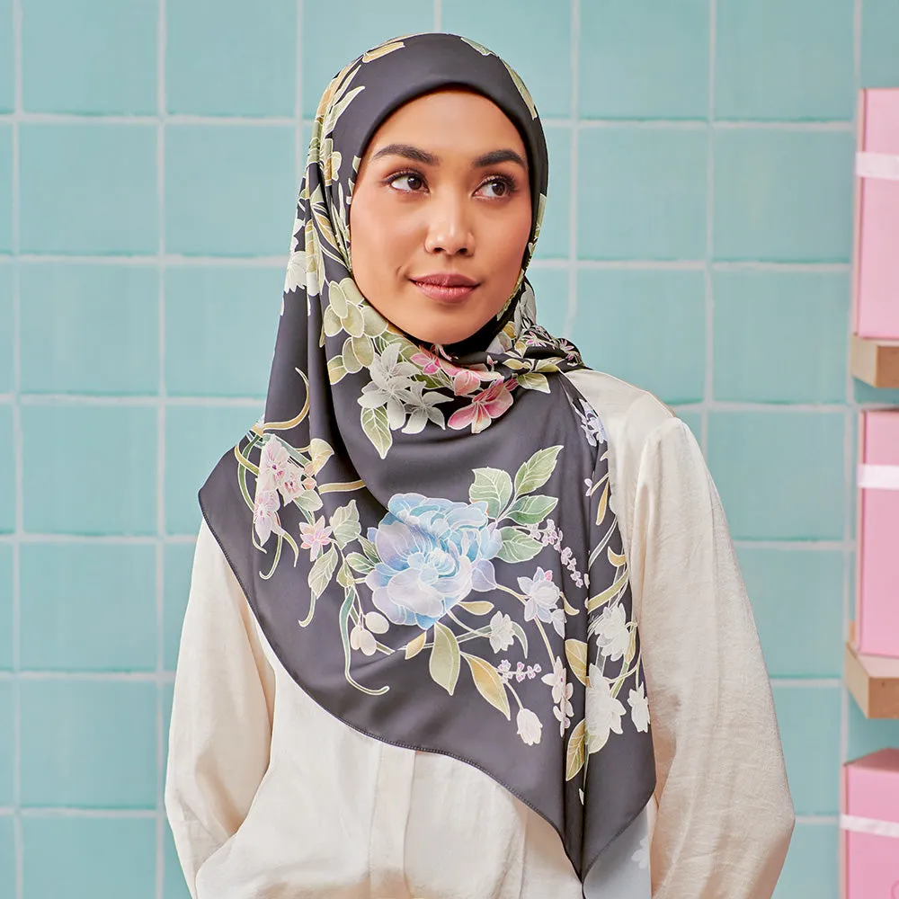 LE Batik Floral in Slate Grey (SQ)