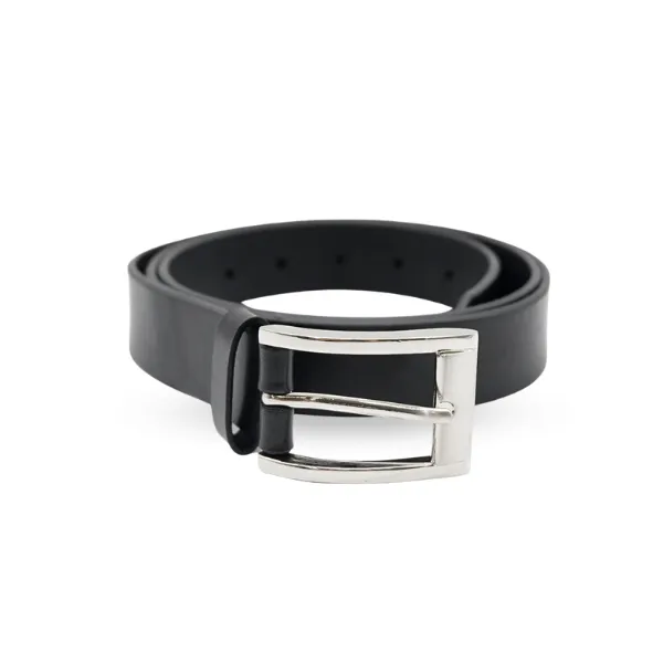 MORETON - Mens Black Soft Genuine Leather Belt With Silver Pin Buckle