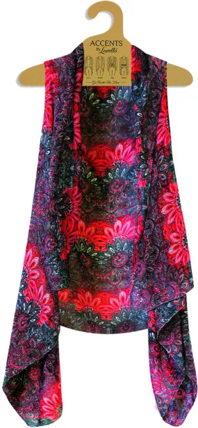 paisley/floral print sheer designer vest Case of 12