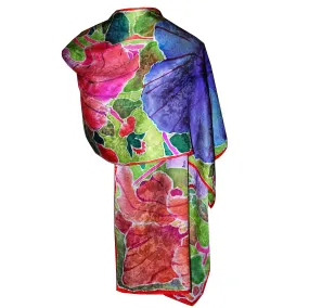 Petunia Floral Jacquard Silk Wrap