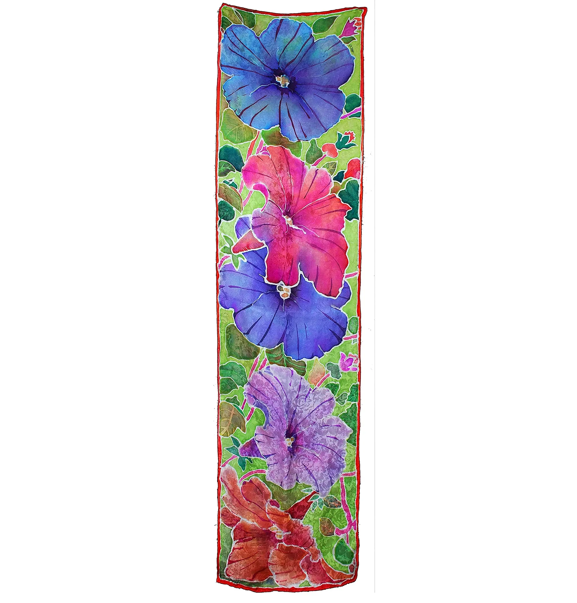 Petunia Floral Jacquard Silk Wrap