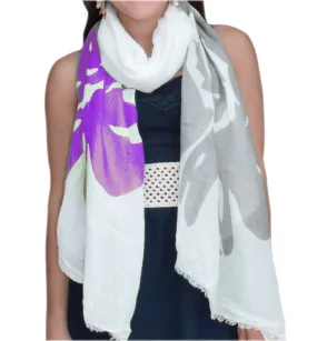 Purple Flower Peach Couture Classic faded nature tree floral boho fringe scarf shawl wrap