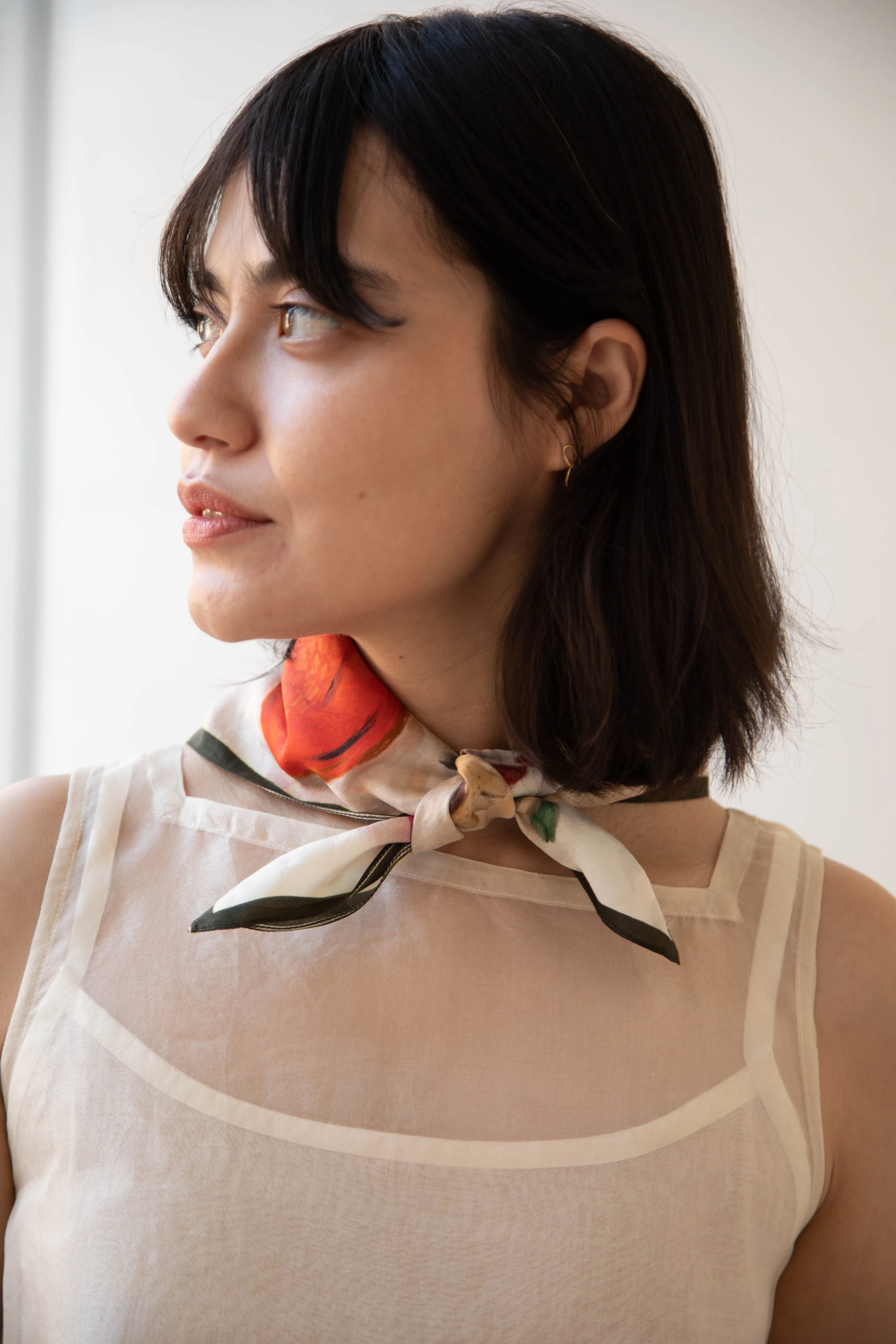 Runaway Bicycle | Silk Fruit Print Scarf