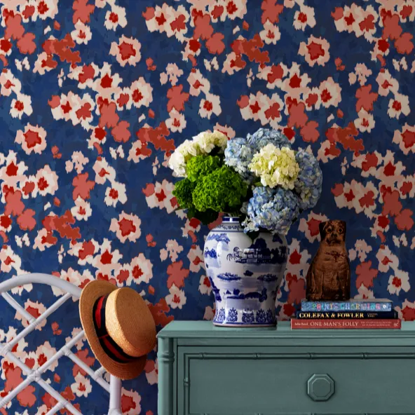 Sissinghurst Cherry Red Wallpaper