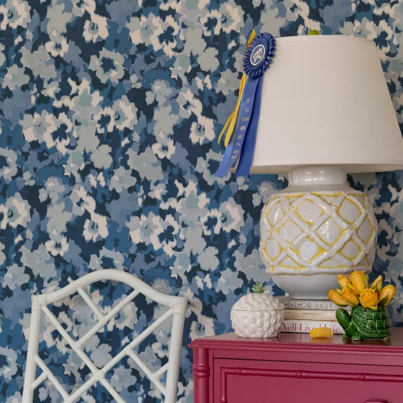 Sissinghurst Ocean Blue Wallpaper