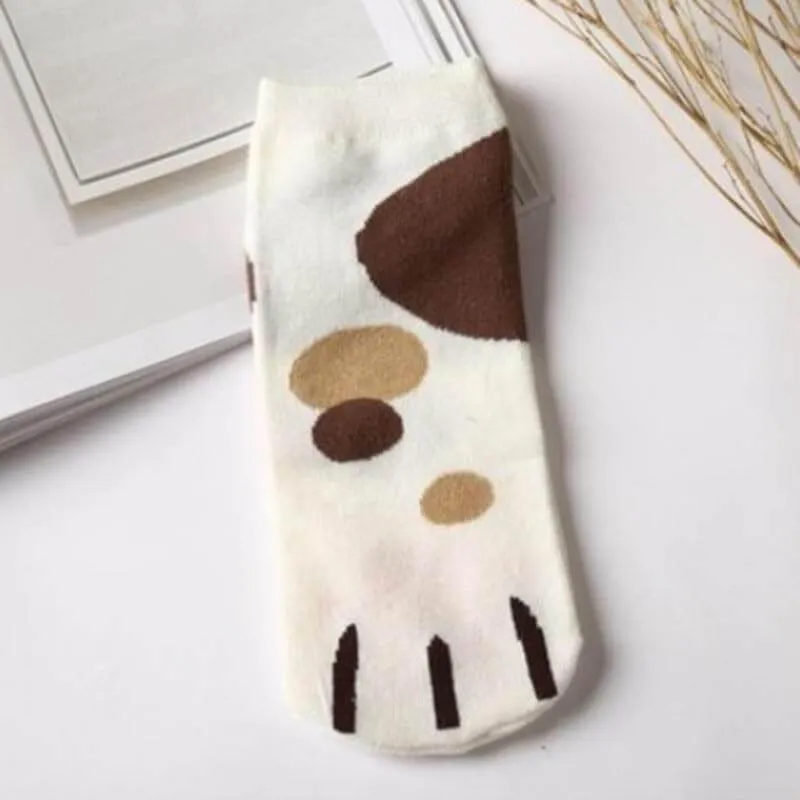 So Kawaii! Cotton Jacquard Paw Socks (4 Pairs)