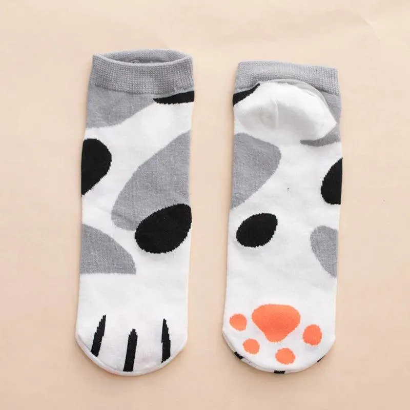 So Kawaii! Cotton Jacquard Paw Socks (4 Pairs)