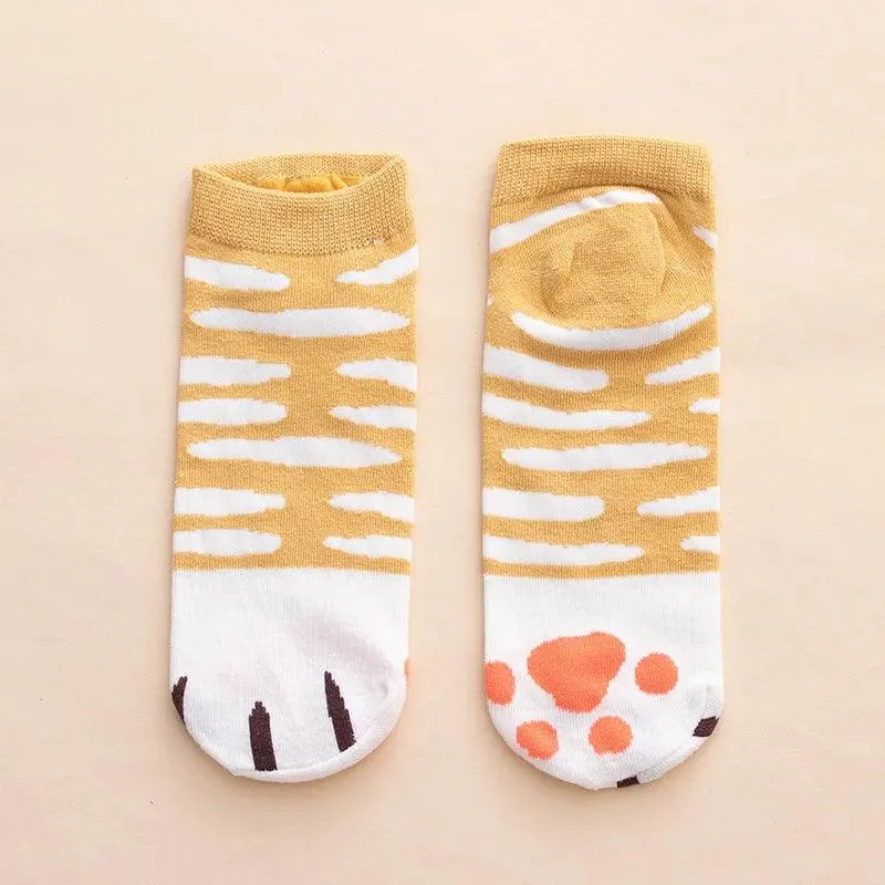 So Kawaii! Cotton Jacquard Paw Socks (4 Pairs)