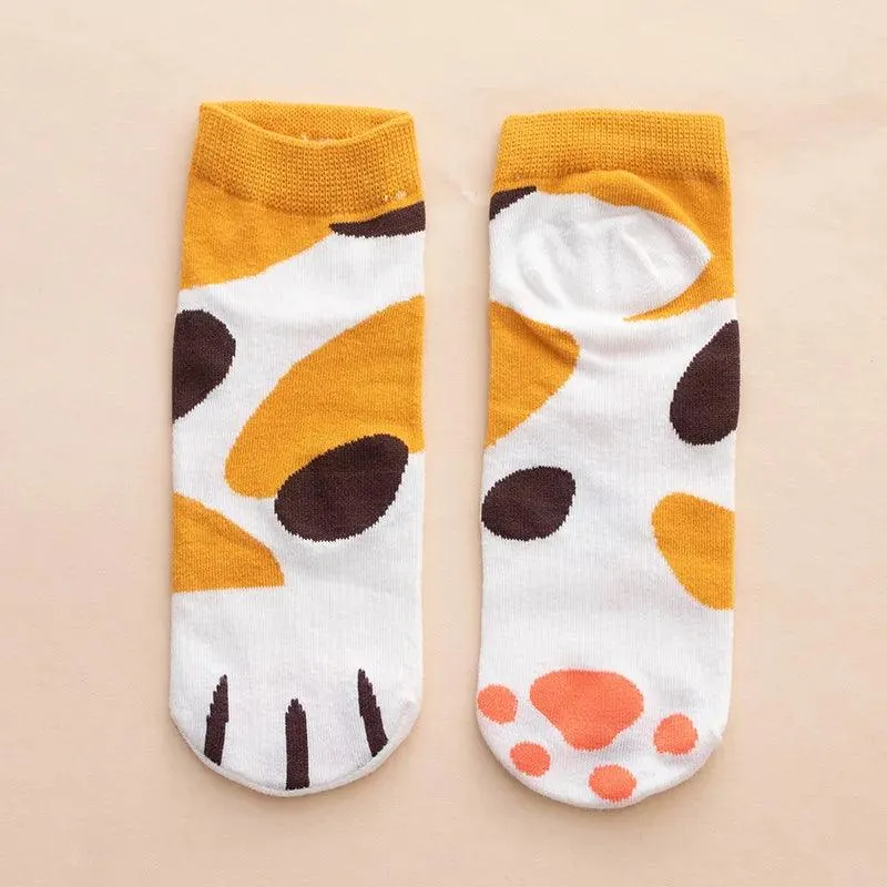 So Kawaii! Cotton Jacquard Paw Socks (4 Pairs)