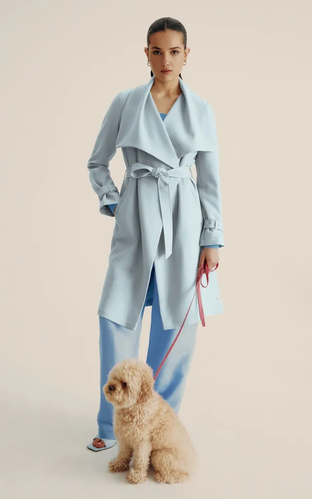 Soia & Kyo Olivia Relaxed Drapy Trench in Breeze