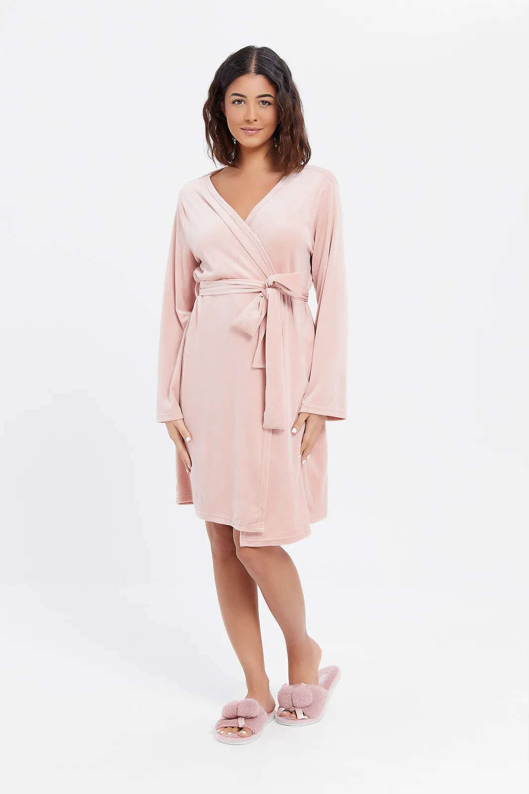 Women Pink Soft Robe