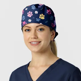 Women's Printed Scrub Cap - Springtime Stroll Navy