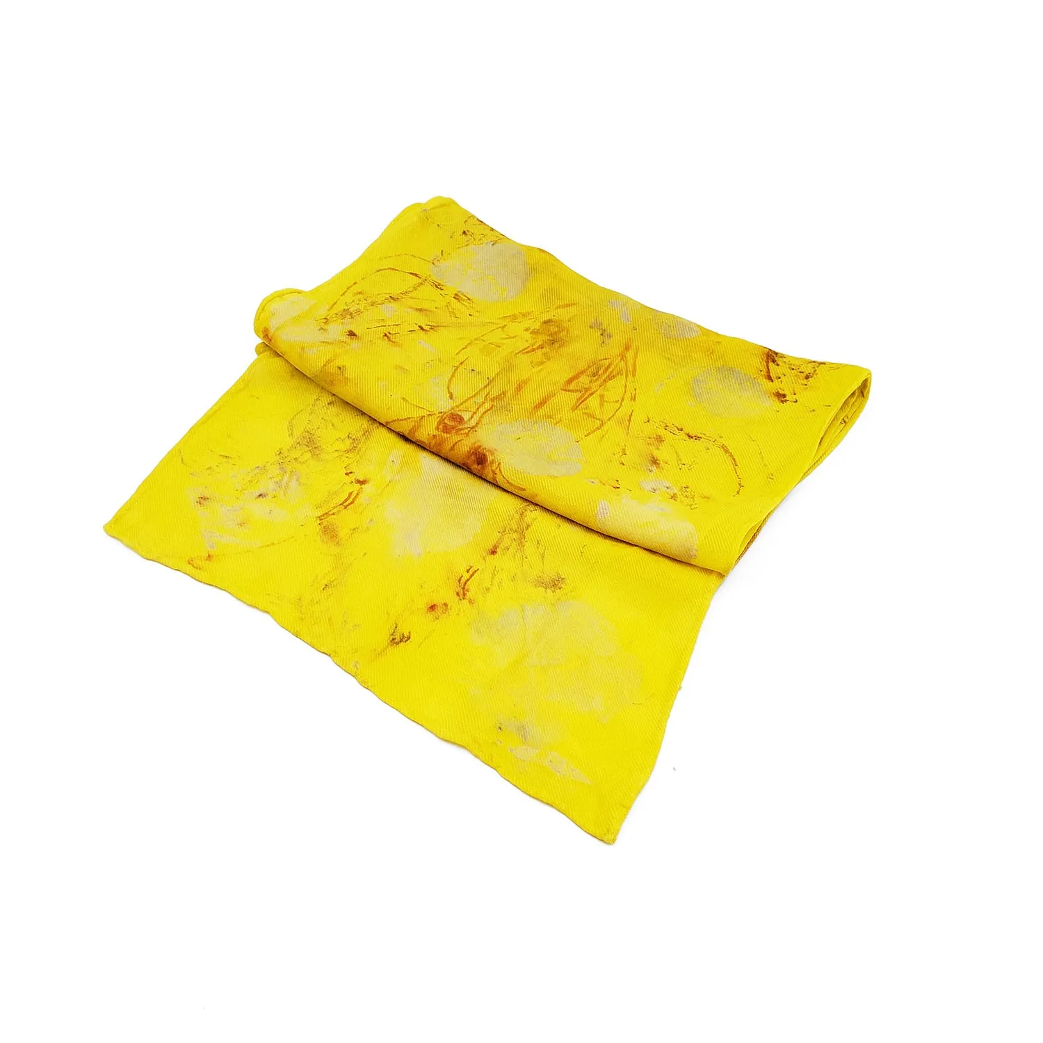 Yellow Botanical Silk Wool Scarf